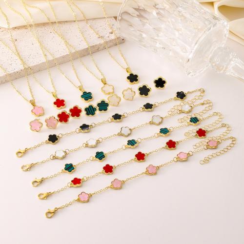 Zinc Alloy Jewelry Sets Vacuum Ion Plating for woman & enamel Sold By PC