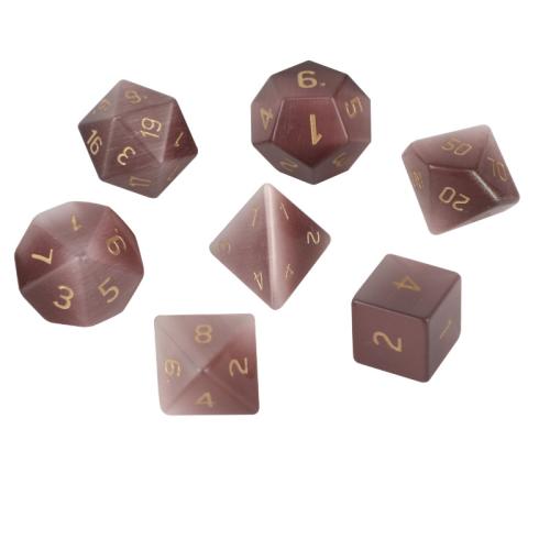 Dice for games Cats Eye Geometrical Pattern Carved violet deep Sold By PC