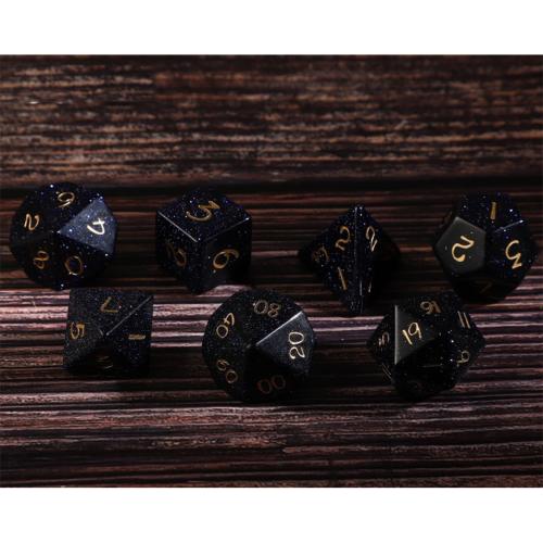 Dice for games Blue Goldstone Geometrical Pattern Sold By PC