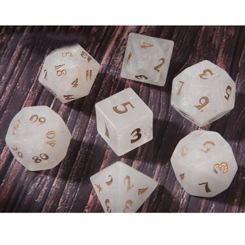 Dice for games Clear Quartz Geometrical Pattern Sold By PC