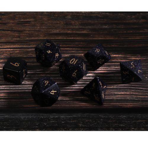 Dice for games Blue Goldstone Geometrical Pattern Sold By PC