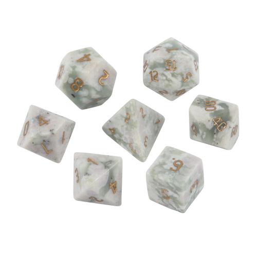 Dice for games Lucky Stone Geometrical Pattern Carved Sold By PC