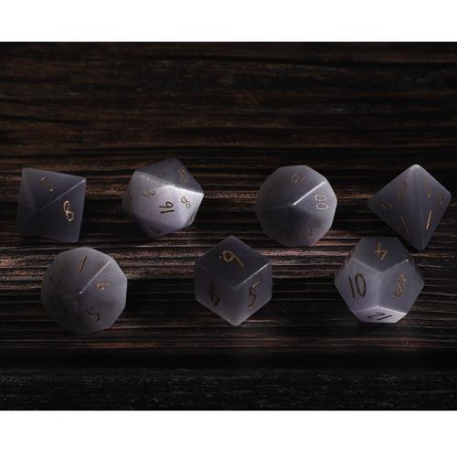 Dice for games Cats Eye Geometrical Pattern silver-grey Sold By PC