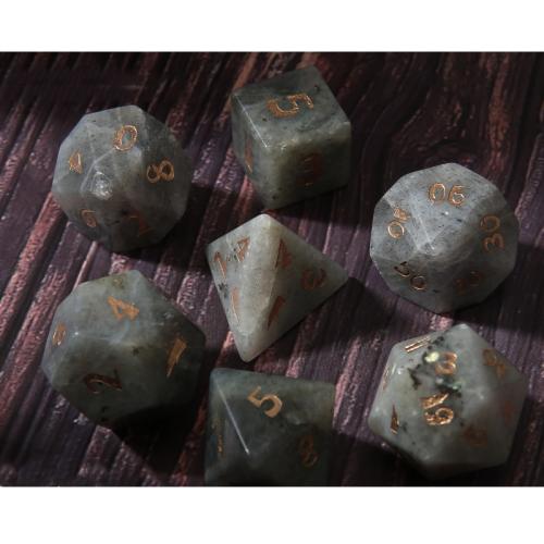 Dés pour jeux, Labradorite, Motif géométrique, styles différents pour le choix, Vendu par PC