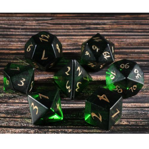 Dice for games Glass Geometrical Pattern green Sold By PC