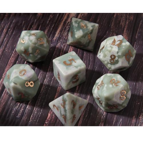 Dice for games Lucky Stone Geometrical Pattern 7 pieces Sold By Set