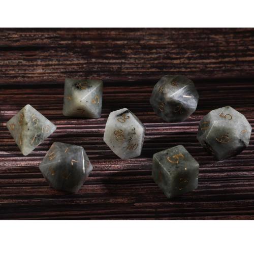 Dés pour jeux, Labradorite, Motif géométrique, styles différents pour le choix, Vendu par PC