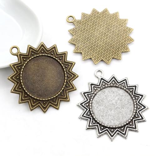 Zink-Legierung Cabochon Weissgold, Zinklegierung, Sonne, plattiert, DIY, keine, frei von Nickel, Blei & Kadmium, inner diameter:25mm, ca. 100PCs/Tasche, verkauft von Tasche