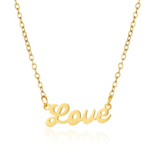 Stainless Steel Jewelry Necklace 304 Stainless Steel with 5cm extender chain Alphabet Letter Vacuum Ion Plating fashion jewelry & for woman Length Approx 40 cm Sold By PC