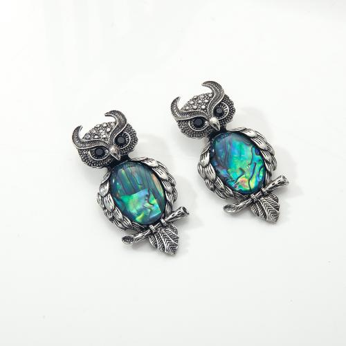 Shell Brooch Zinc Alloy with Abalone Shell plated for woman & with rhinestone nickel lead & cadmium free Sold By PC