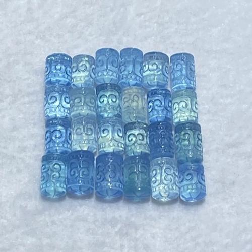 Gemstone Jewelry Beads Aquamarine Column DIY blue Sold By PC