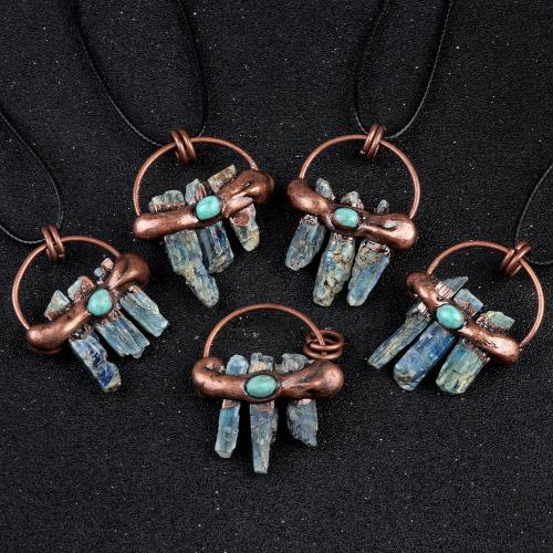 Quartz Necklace Kyanite with Korean Waxed Cord & Iron fashion jewelry mixed colors Sold By PC