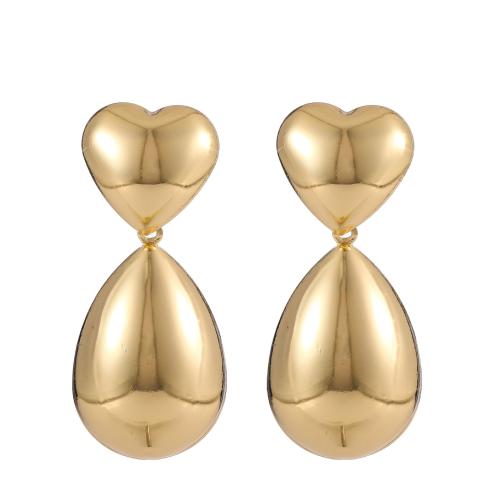 Zinc Alloy Stud Earring Teardrop plated fashion jewelry & for woman golden Sold By Pair