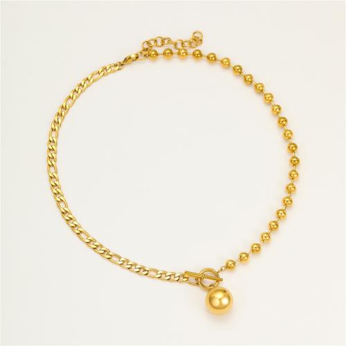 Collier de bijoux en acier inoxydable, Acier inoxydable 304, Plaqué or 18K, bijoux de mode & pour femme, Longueur 46 cm, Vendu par PC