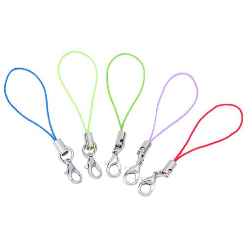 Mobile Phone Lanyard Nylon Cord with Zinc Alloy plated DIY Sold By Bag