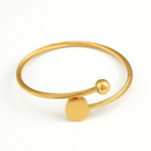 Stainless Steel Bangle 304 Stainless Steel 18K gold plated fashion jewelry & for woman Sold By Pair