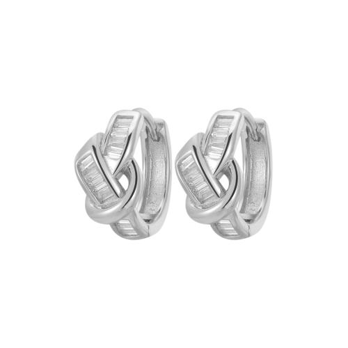 Cubic Zirkonia Micro Pave Sterling Silver Korvakorut, 925 Sterling Silver, Micro Pave kuutiometriä zirkonia & naiselle, enemmän värejä valinta, 12.70x6.50mm, Myymät Pair