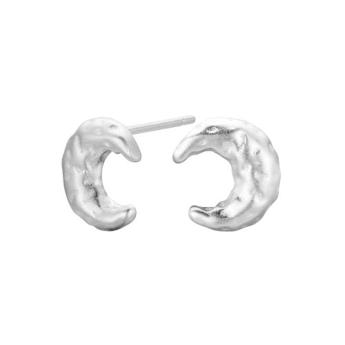 Sterling Silver Jewelry orecchino, 925 argento sterlina, Luna, per la donna, argento, 8.30x9.50mm, Venduto da coppia