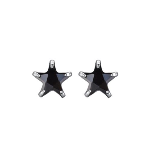 Ciúbach Zirconia Micrimhilseogra réiteach Sterling Silver Earring, 925 Sterling Silver, Star, micrea réiteach zirconia ciúbach & do bhean, dathanna níos mó le haghaidh rogha, 4.65x4.42mm, Díolta De réir Péire