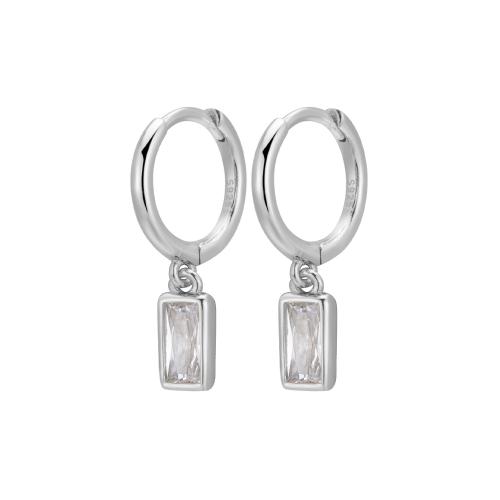 Cubic Zirconia Micro Pave Sterling Silver Earring 925 Sterling Silver micro pave cubic zirconia & for woman Sold By Pair