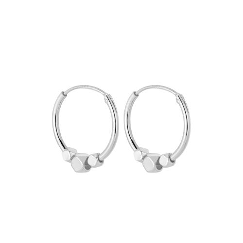 925 Sterling Silver Hoop Earrings for woman 16.20mm Sold By Pair