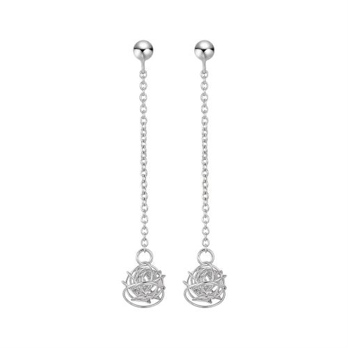 Sterling Silver Jewelry Earring, 925 Sterling Silver, do bhean, dath platanam, 44.40mm, Díolta De réir Péire