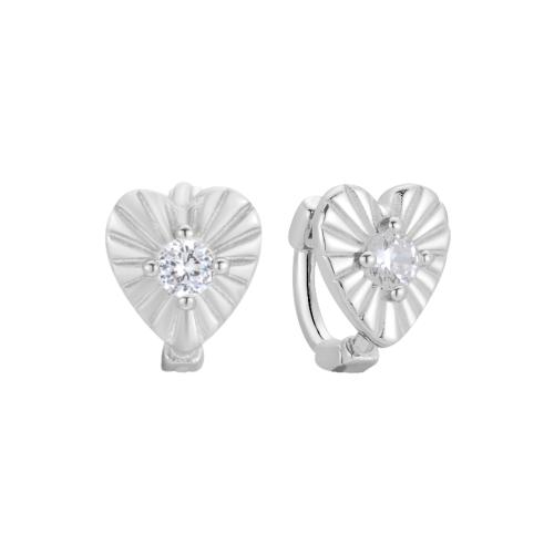 Cubic Zirkonia Micro Pave Sterling Silver Korvakorut, 925 Sterling Silver, Micro Pave kuutiometriä zirkonia & naiselle, enemmän värejä valinta, 7.50x10mm, Myymät Pair