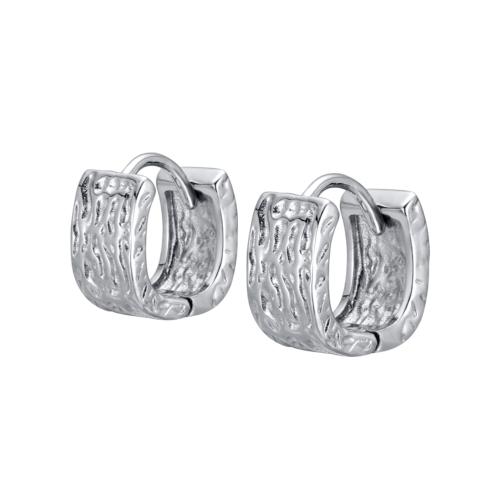 925 Sterling Silver Hoop Earrings for woman platinum color Sold By Pair