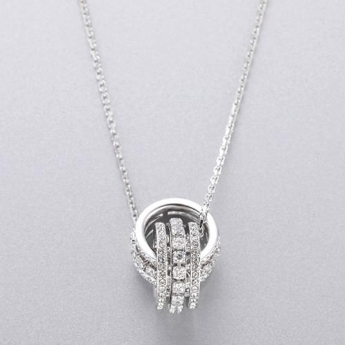 Cubic Zircon Micro Pave Brass Necklace micro pave cubic zirconia & for woman Length Approx 45 cm Sold By PC