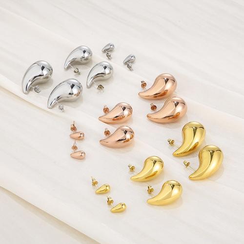 Stainless Steel Stud Earrings 304 Stainless Steel Vacuum Ion Plating  & for woman Sold By Pair