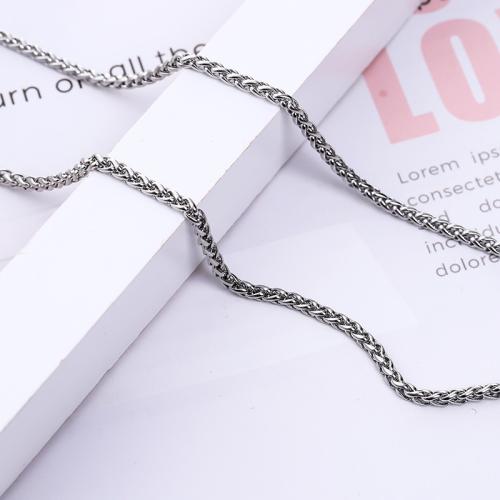 Ruostumaton teräs Nekclace Chain, 304 Stainless Steel, kiiltävä, naiselle, 2/m, Myymät m