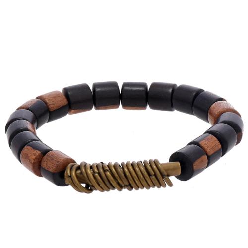 Wood Bracelets with Brass & Iron Vacuum Ion Plating for woman Sold By PC