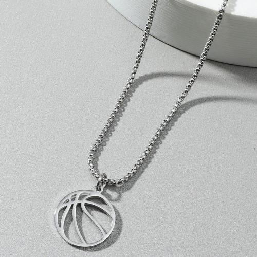 Stainless Steel Jewelry Necklace 304 Stainless Steel Basketball plated DIY Approx 6mm Sold By PC