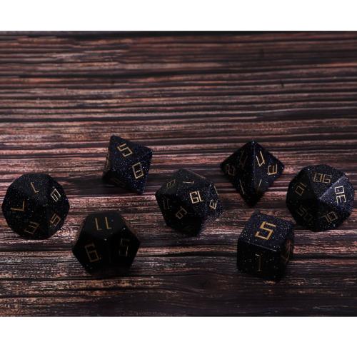 Dice for games Blue Goldstone Geometrical Pattern Sold By PC