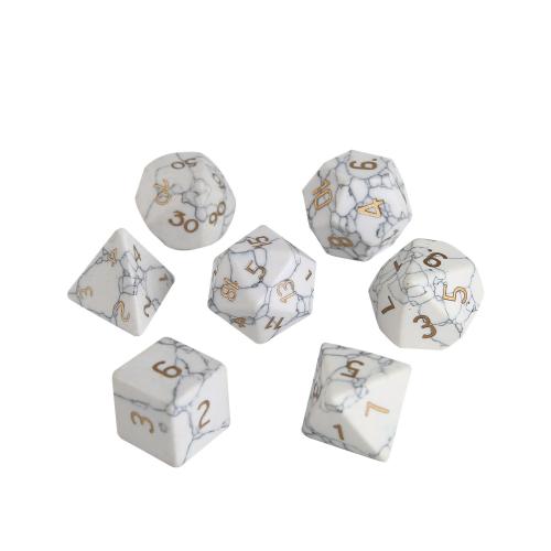 Dice for games Turquoise Geometrical Pattern white Sold By PC