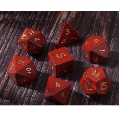 Tärningar för spel, Red Jasper, Geometriskt mönster, olika stilar för val, Säljs av PC