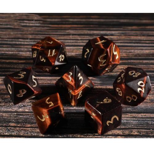 Dobbelstenen voor spelletjes, Tiger Eye, Geometrisch Patroon, verschillende stijlen voor de keuze, Verkocht door PC