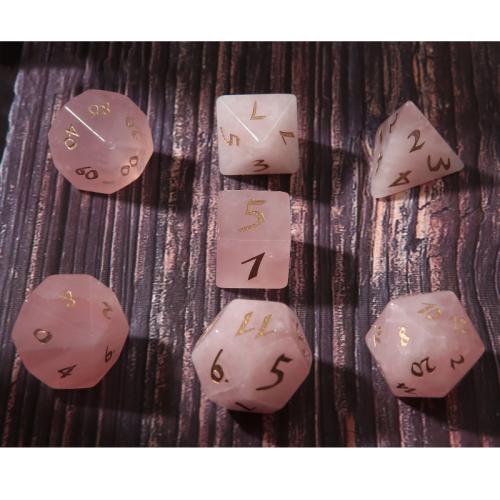 Dice for games Rose Quartz Geometrical Pattern Sold By PC