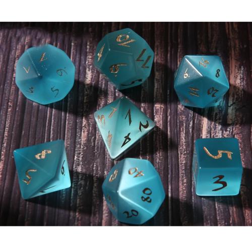 Dés pour jeux, Oeil de chat, Motif géométrique, styles différents pour le choix, bleu, Vendu par PC