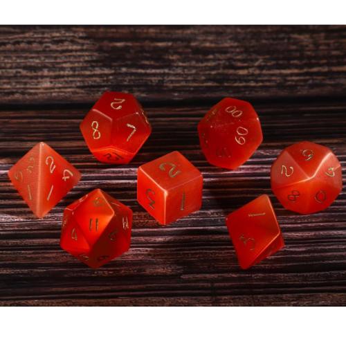 Dés pour jeux, Oeil de chat, Motif géométrique, styles différents pour le choix, orange, Vendu par PC