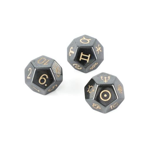 Dados para juegos, Piedras preciosas, Patrón Geométrico, tres piezas & diferentes estilos para la opción, 23mm, Vendido por Set