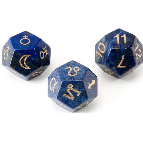 Dice for games Gemstone Geometrical Pattern three pieces 23mm Sold By Set