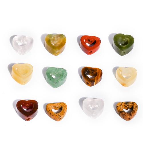 Gemstone Jewelry Beads Heart Carved DIY & hollow 10mm Sold By Bag