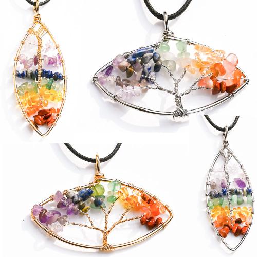 Gemstone Pendants Jewelry with Brass & Iron plated DIY Sold By PC