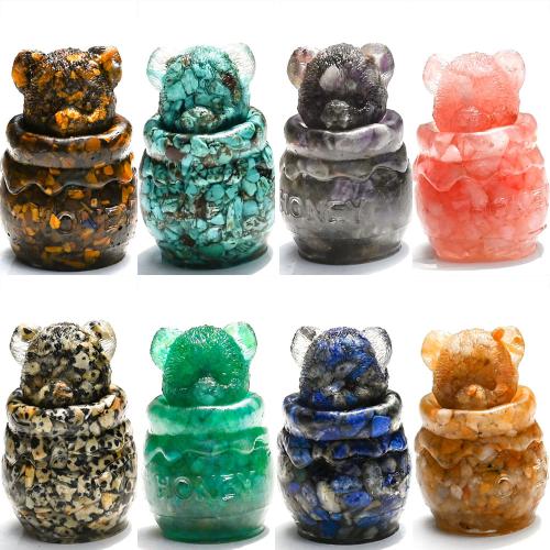 Fashion Decoration Gemstone with Resin Bear for home and office Sold By PC