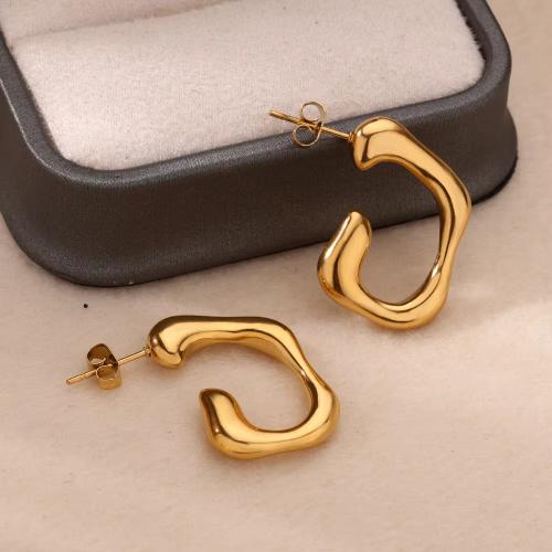 Pendientes de Acero Inoxidable, acero inoxidable 304, chapado en color dorado, diferentes estilos para la opción & para mujer, más colores para la opción, libre de níquel, plomo & cadmio, Vendido por Par