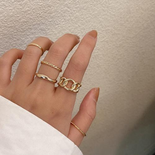 Zinc Alloy Ring Set plated 5 pieces & for woman nickel lead & cadmium free Sold By Set