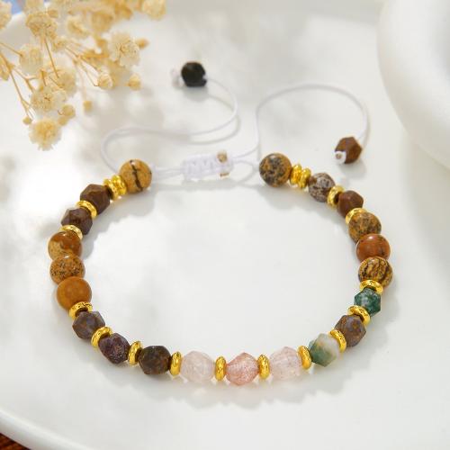 Gemstone Bracelets with Knot Cord Adjustable & Unisex mixed colors Sold By PC