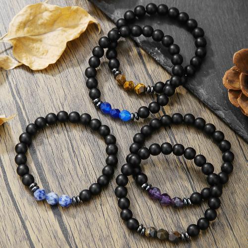 Gemstone Armbånd, Abrazine Stone, med Ædelsten, Unisex, flere farver til valg, Solgt af PC