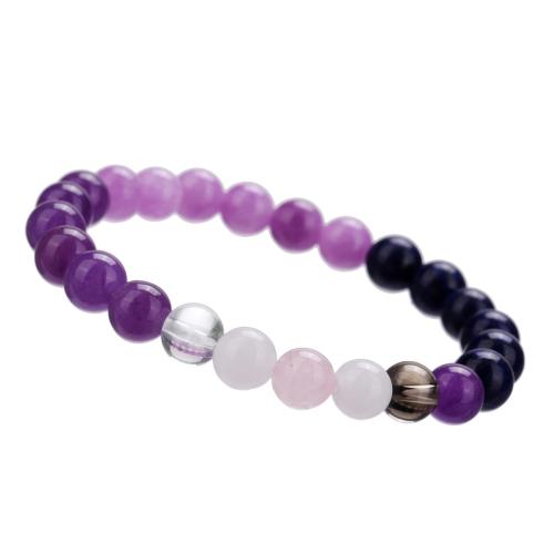 Quartz Bracelets Amethyst with Lotus Jasper & Rose Quartz Unisex mixed colors Length 16 cm Sold By PC